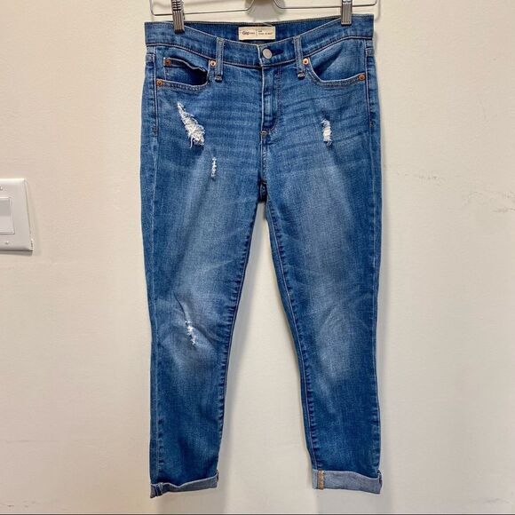 Gap size 26 true skinny distressed crop ankle jeans - Picture 1 of 8